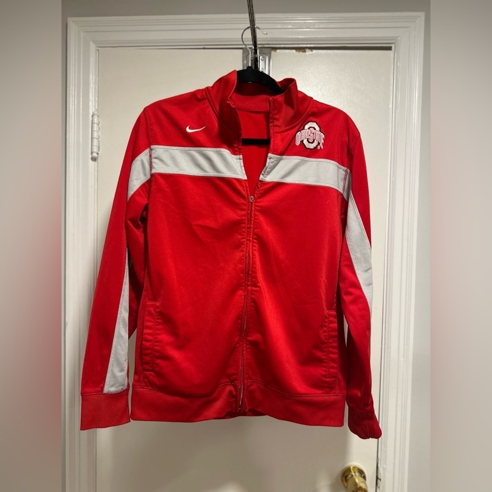 Vintage Nike Mens Sz:XL Full Zip Long Sleeve Red Ohio State Lightweight Jacket.